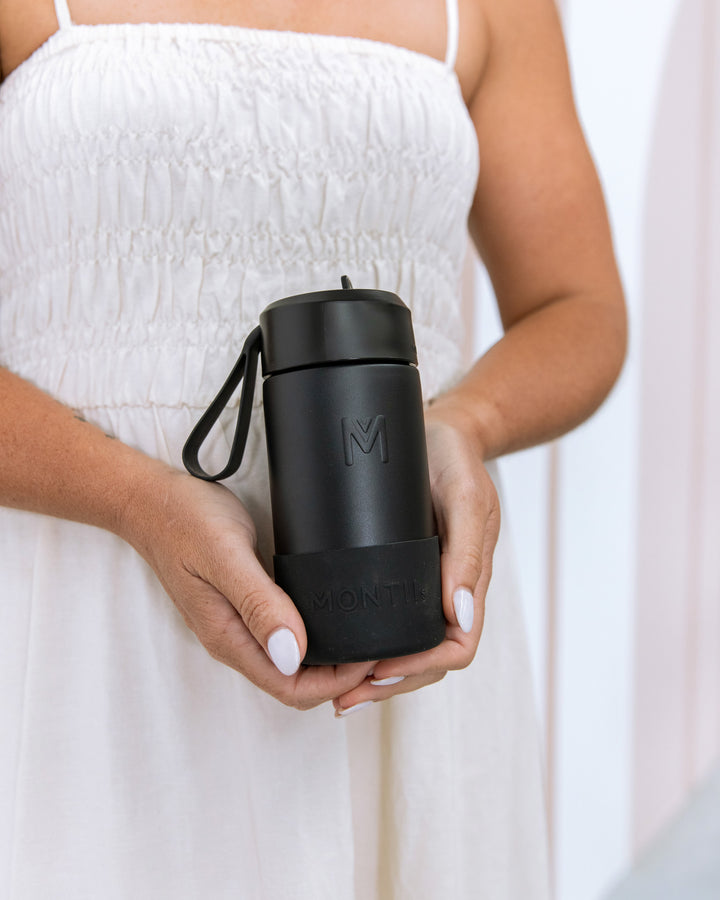 Montiico Fusion 350ml Sipper Drink Bottle - Midnight + FREE SMOOTHIE LID