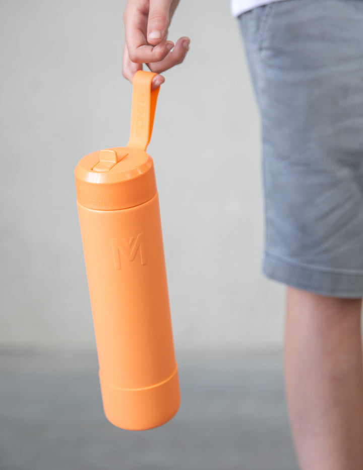 MontiiCo Fusion 700ml Insulated Sipper Lid Drink Bottle | Tangerine