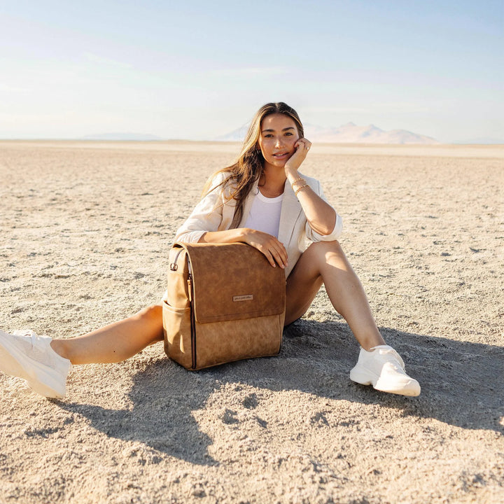 Nappy Bag Boxy Backpack - Brioche