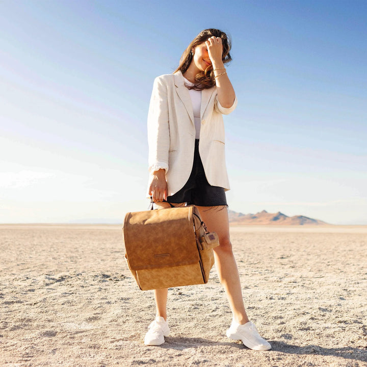 Nappy Bag Boxy Backpack - Brioche