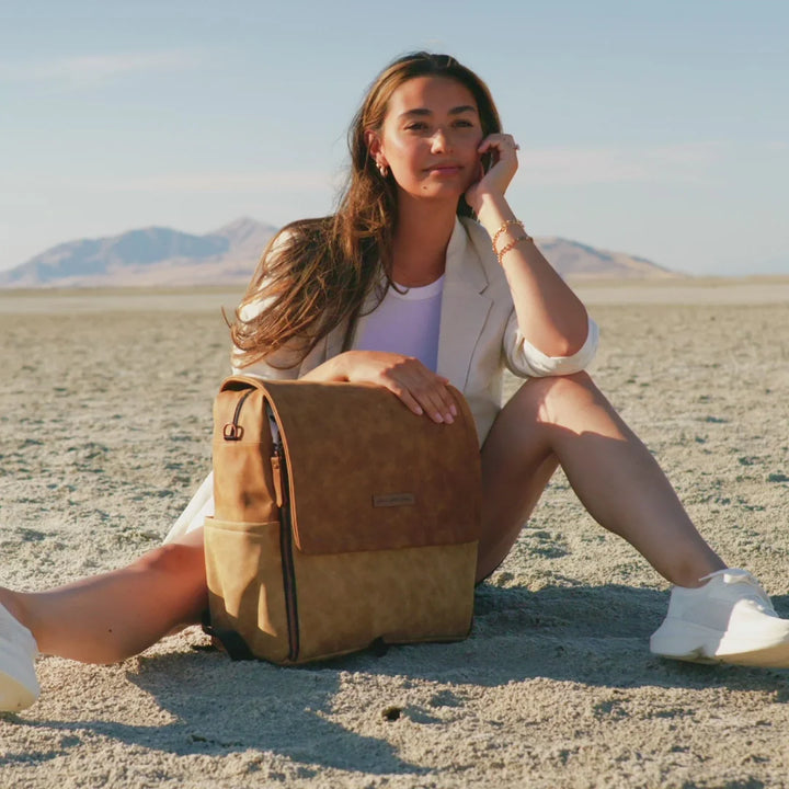 Nappy Bag Boxy Backpack - Brioche