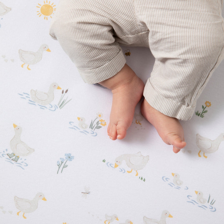 Organic Jersey Cot Fitted Sheets 2 Pack - Goosey Goosey