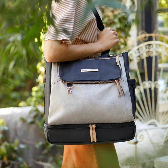Pivot 2 in 1 Nappy Bag Tote & Backpack - Sand & Black