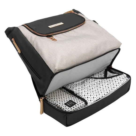 Pivot 2 in 1 Nappy Bag Tote & Backpack - Sand & Black