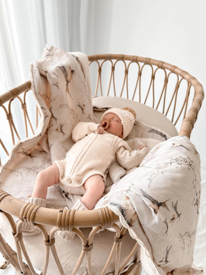 Pop Ya Tot Organic Nightingale Fur Lined Cot Blanket