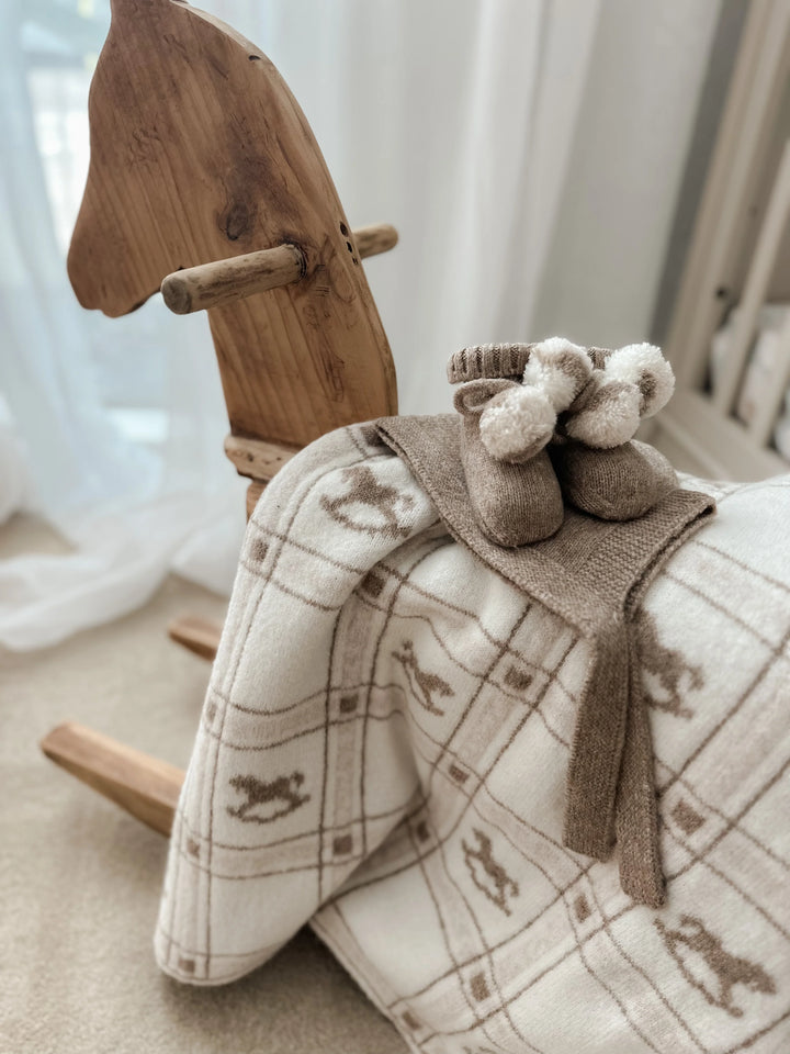 Pop Ya Tot Organic Cotton Pom Pom Booties - Latte