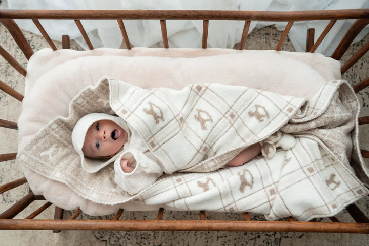 Pop Ya Tot Organic Rocking Horse Knit Blanket