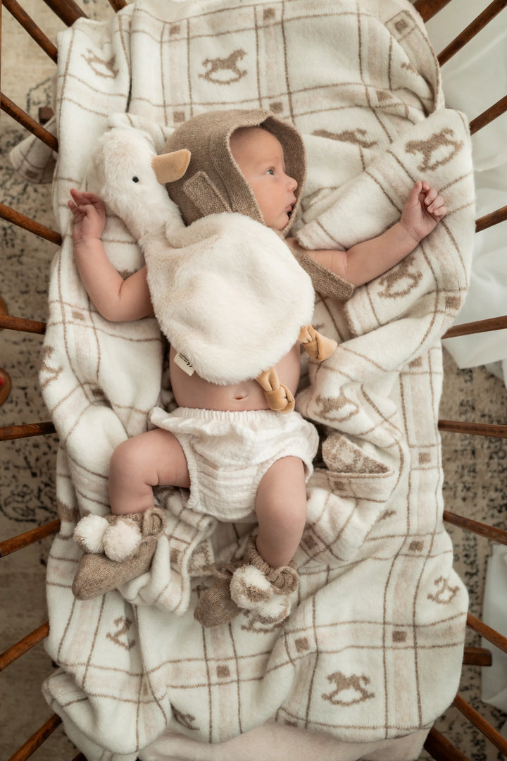 Pop Ya Tot Organic Rocking Horse Knit Blanket