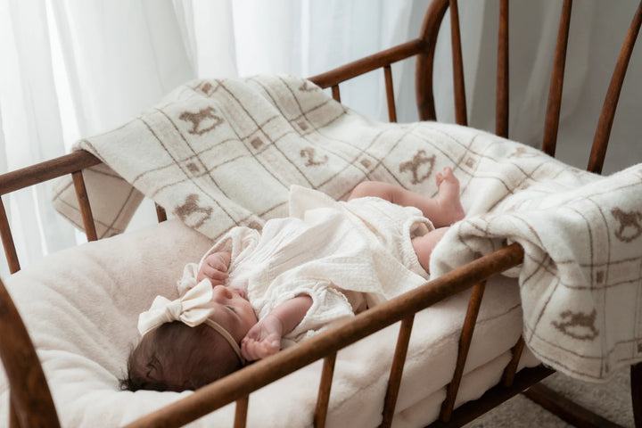 Pop Ya Tot Organic Rocking Horse Knit Blanket