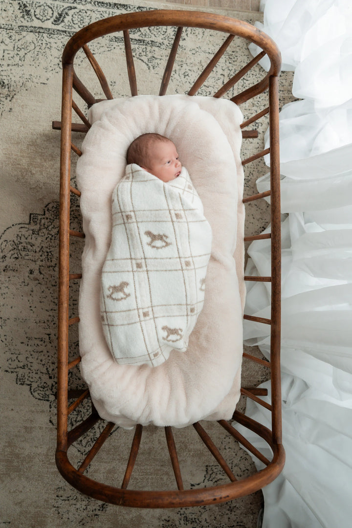 Pop Ya Tot Organic Rocking Horse Knit Blanket