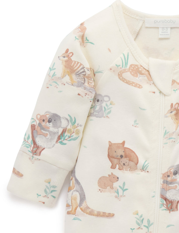 Purebaby Bush Babies Growsuit & Bib Set