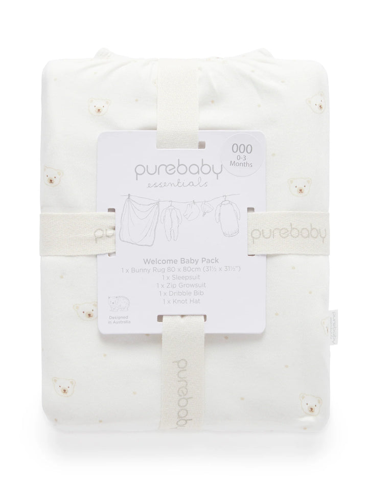 Purebaby Organic Vanilla Bear Welcome Baby Pack $120+ Value