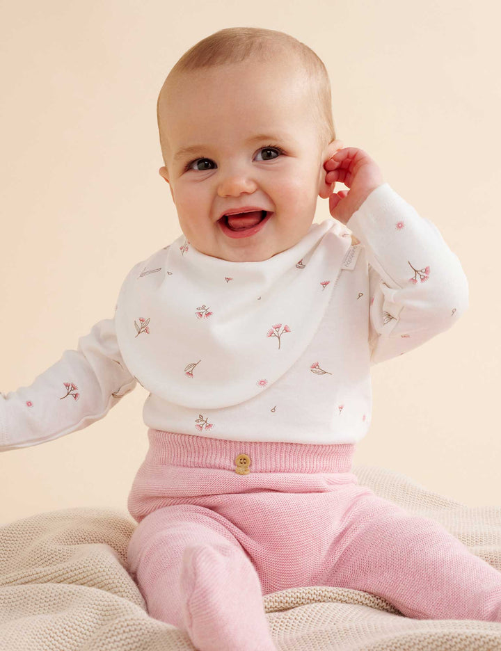 Purebaby Dribble Bib 2 Pack - Vanilla Blossom