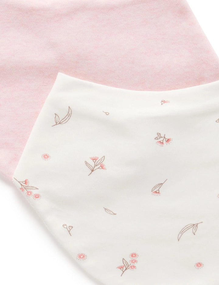 Purebaby Dribble Bib 2 Pack - Vanilla Blossom