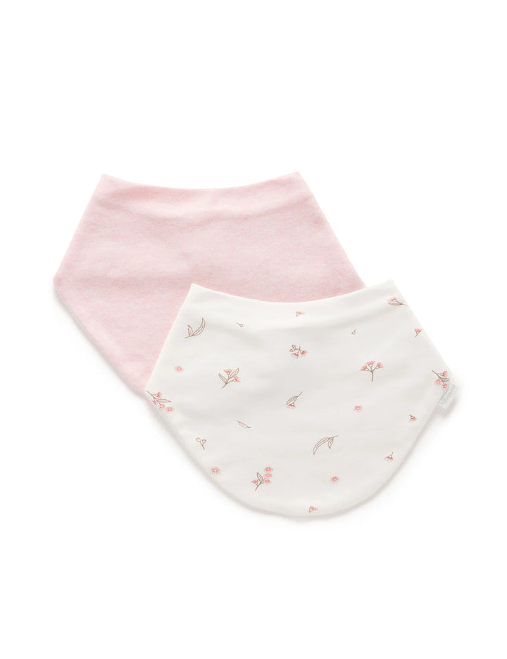 Purebaby Dribble Bib 2 Pack - Vanilla Blossom