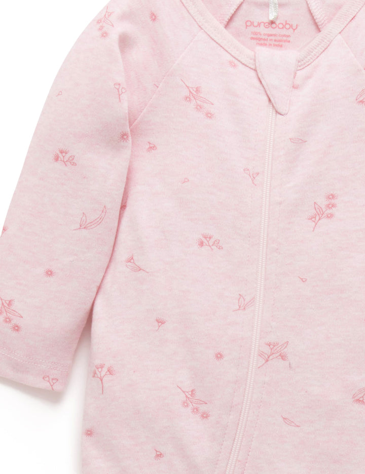 Purebaby Organic Growsuit & Headband Set - Pink Blossom