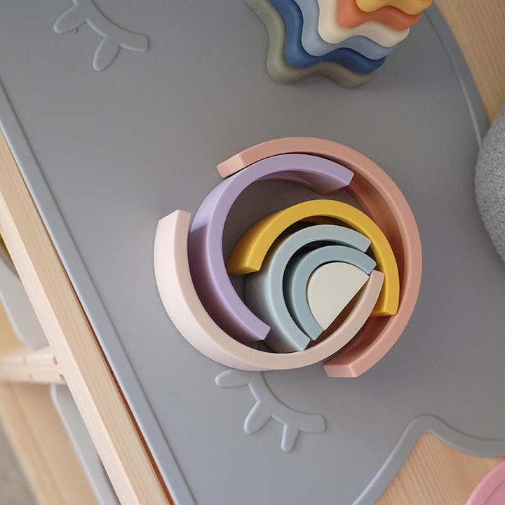 Rose Silicone Rainbow Stacker Puzzle
