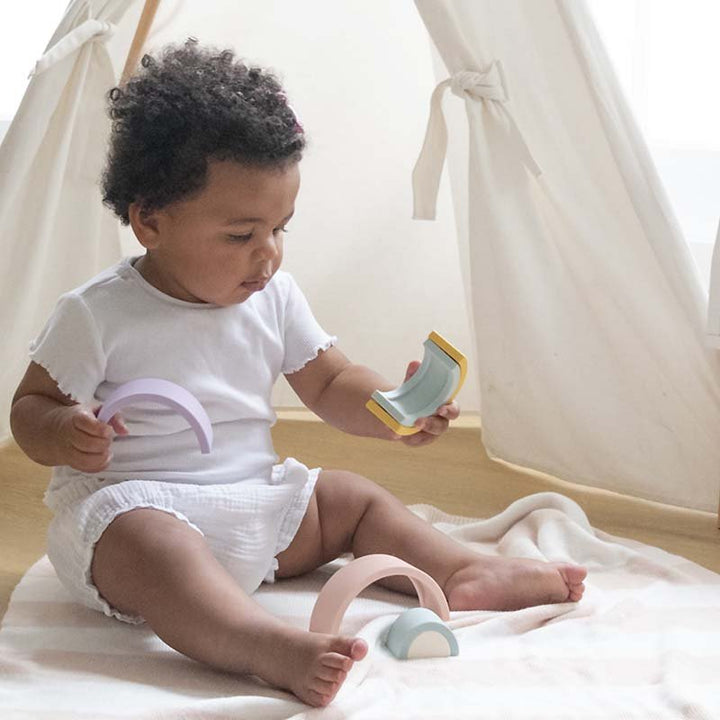 Rose Silicone Rainbow Stacker Puzzle