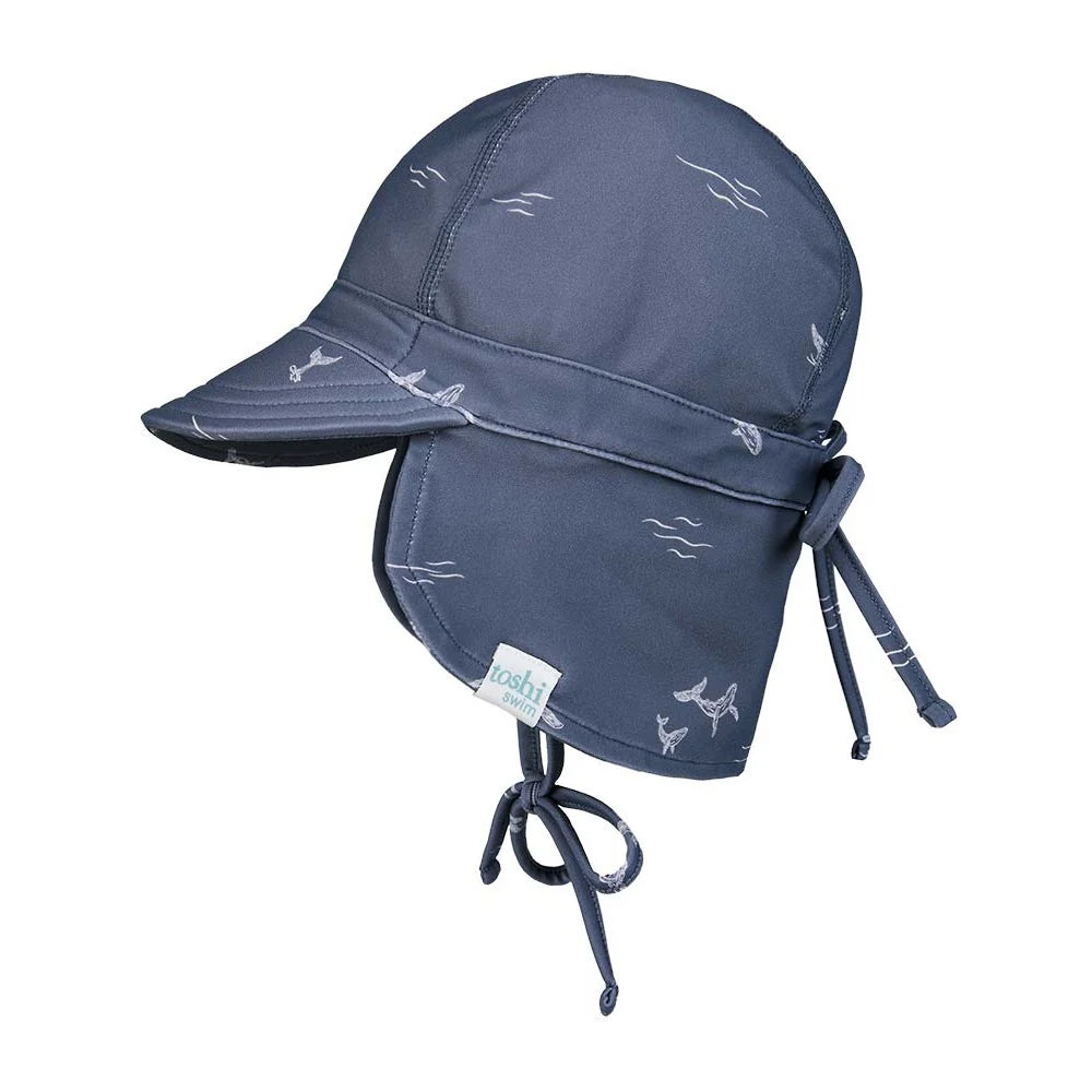 Toshi Swim Baby Flap Cap Classic | Whales