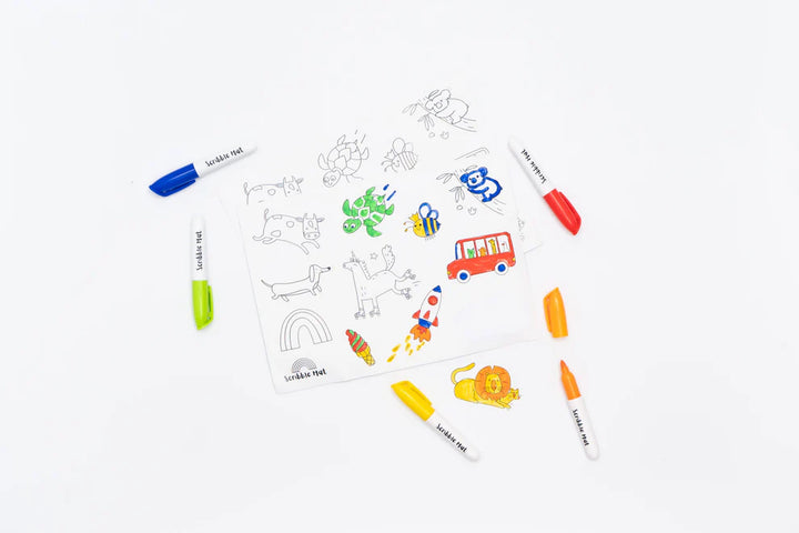 Scribble Mat Colouring Sticker Set
