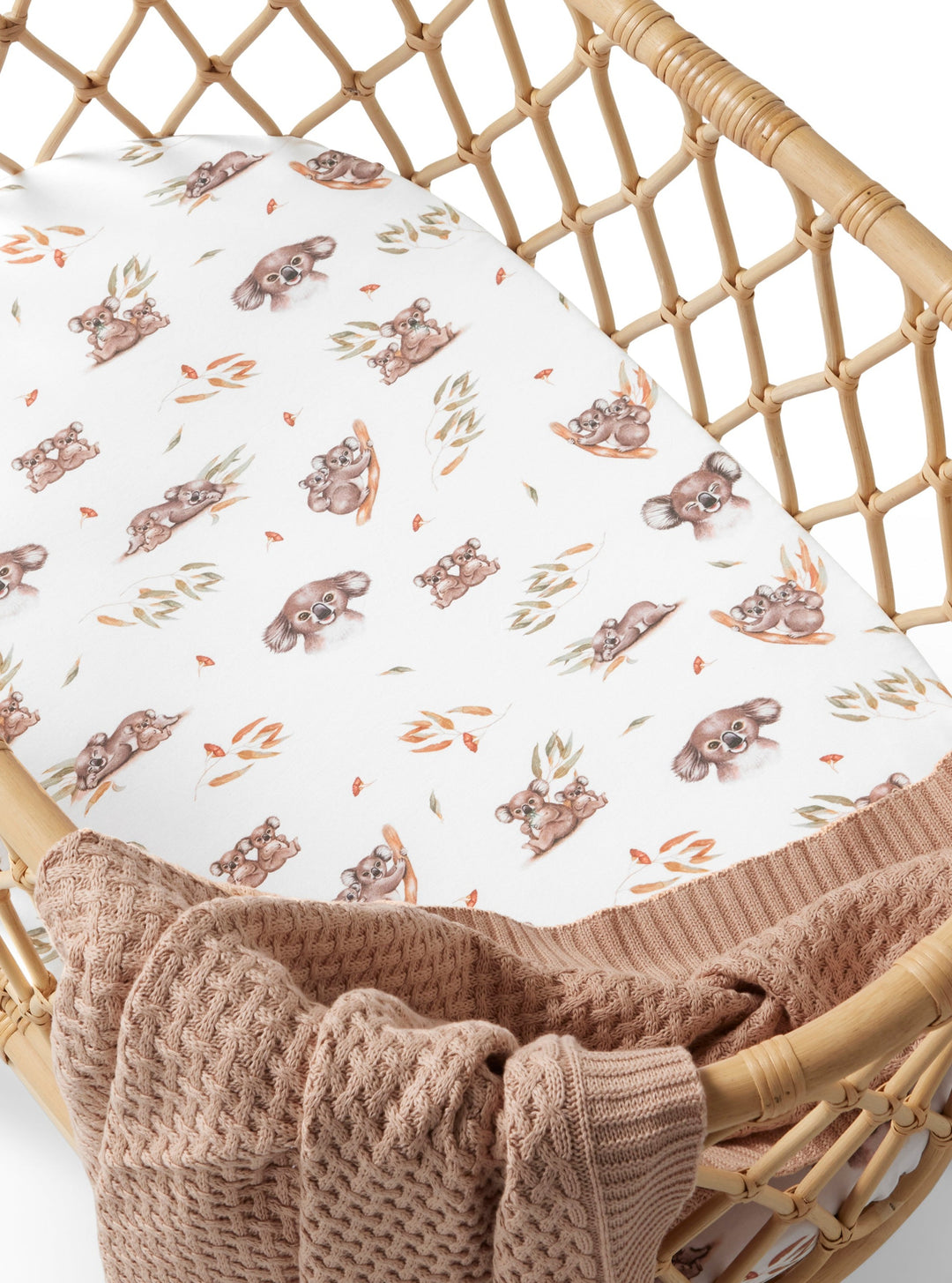 Snuggle Hunny Bassinet Sheet & Change Pad Cover - Koala