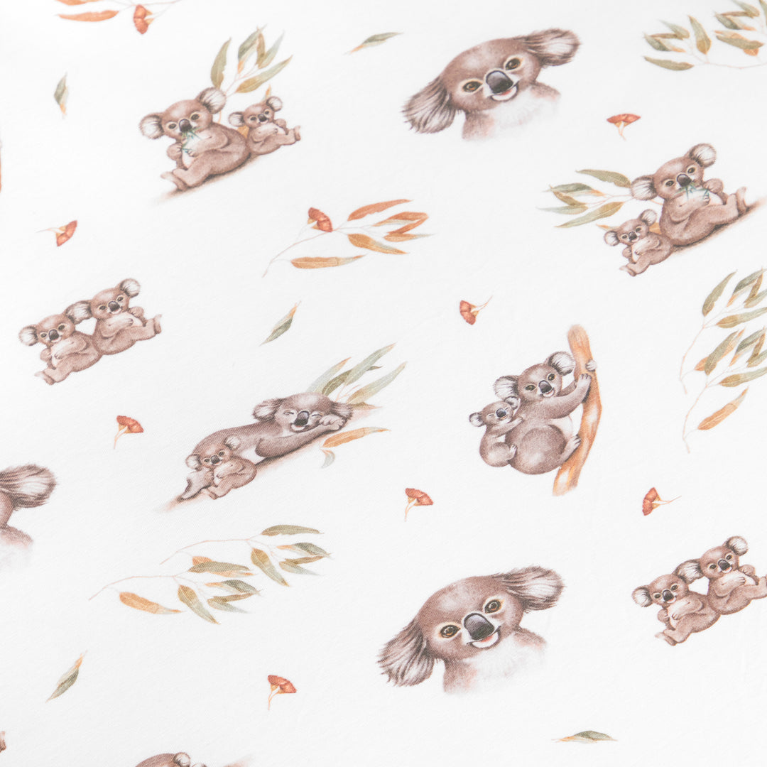 Snuggle Hunny Bassinet Sheet & Change Pad Cover - Koala