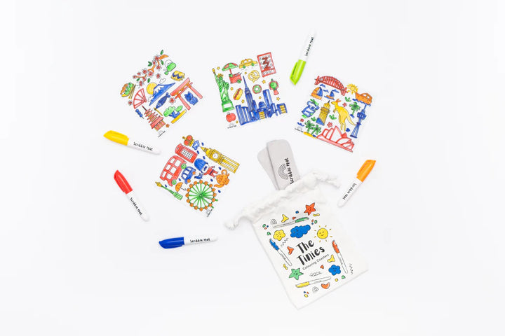 "The Tinies" 8-in-1 Reusable Mini Scribble Mat Set