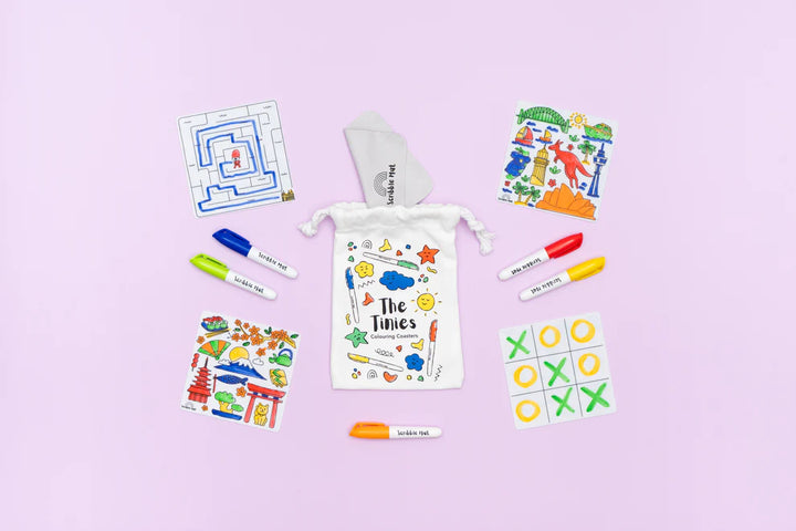 "The Tinies" 8-in-1 Reusable Mini Scribble Mat Set