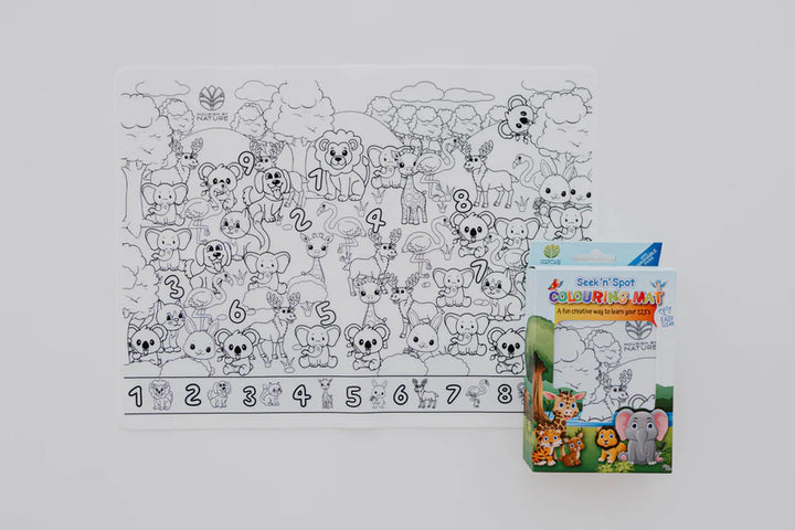 Seek n' Spot Silicone Colouring Mat - Animals