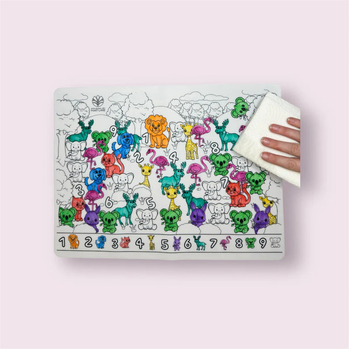Seek n' Spot Silicone Colouring Mat - Animals