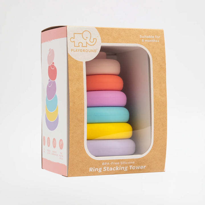 Silicone Ring Stacking Tower - Sorbet