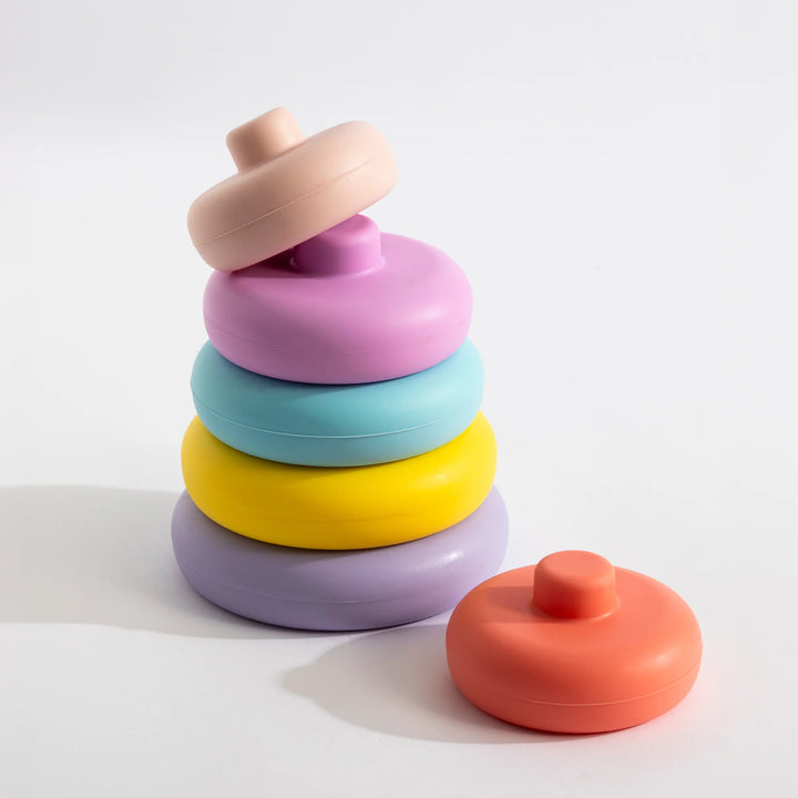 Silicone Ring Stacking Tower - Sorbet