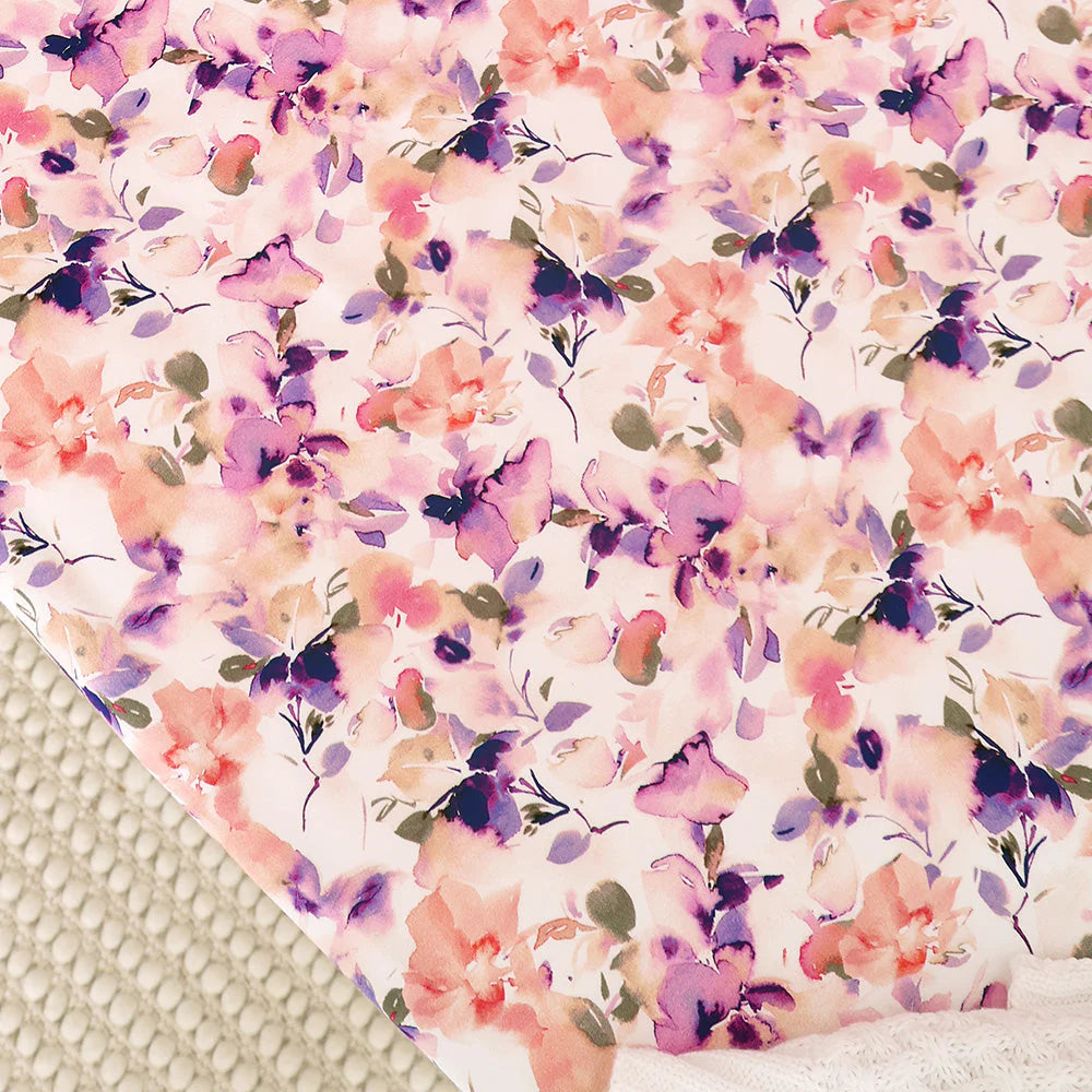 Snuggle Hunny Organic Fitted Jersey Cotton Cot Sheet - Blushing Beauty
