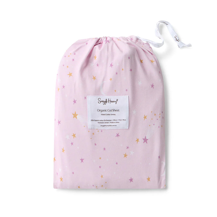 Snuggle Hunny Organic Fitted Jersey Cotton Cot Sheet - Twinkle