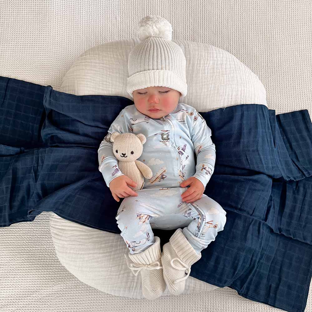 Snuggle Hunny Organic Snugglesuit/Romper -Taking Flight