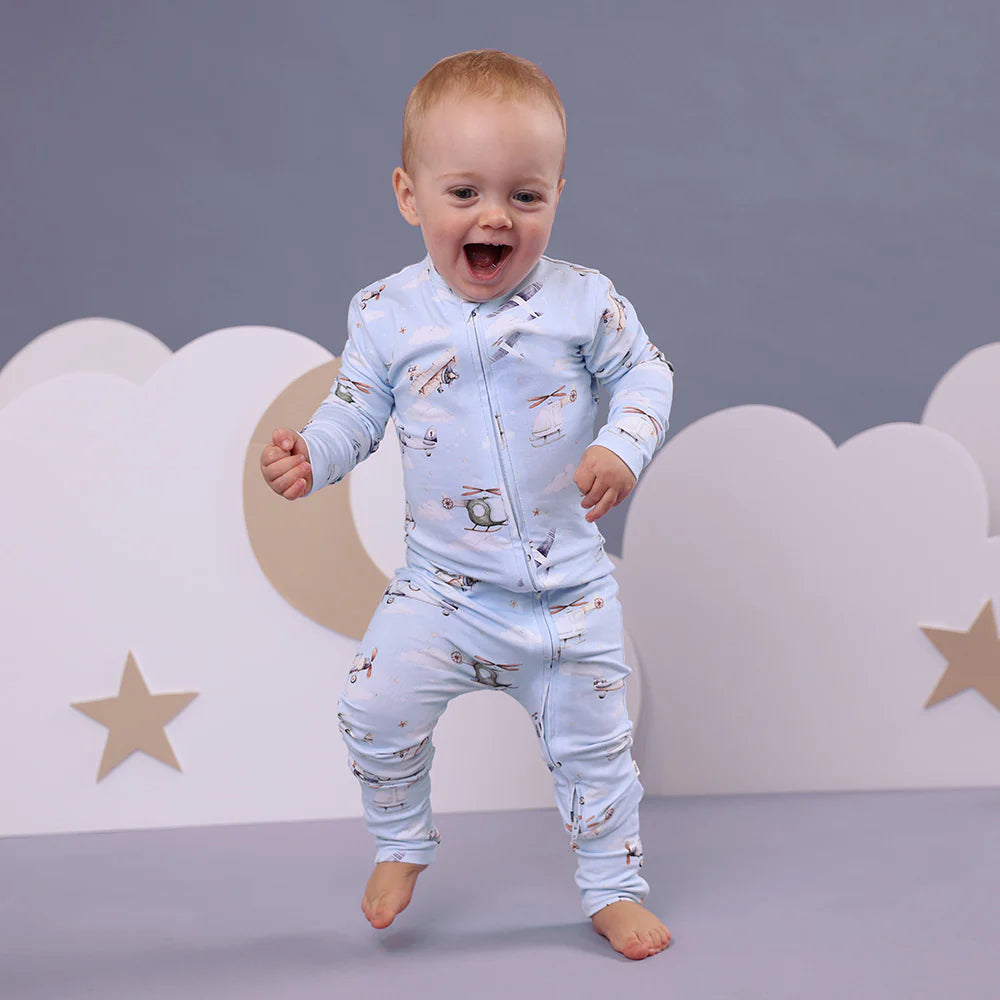 Snuggle Hunny Organic Snugglesuit/Romper -Taking Flight