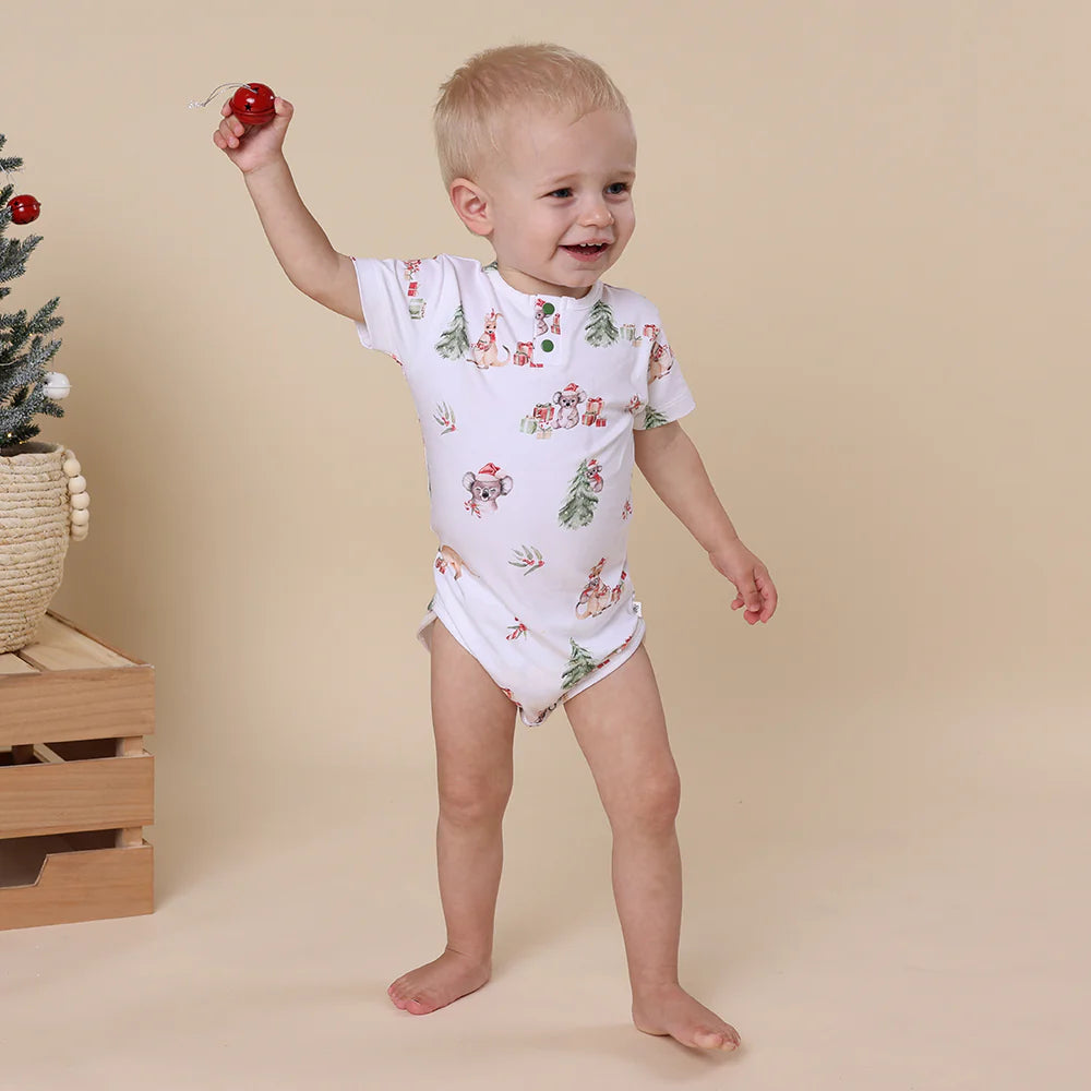 Snuggle Hunny Short Sleeve Organic Bodysuit - Kangas & Koalas