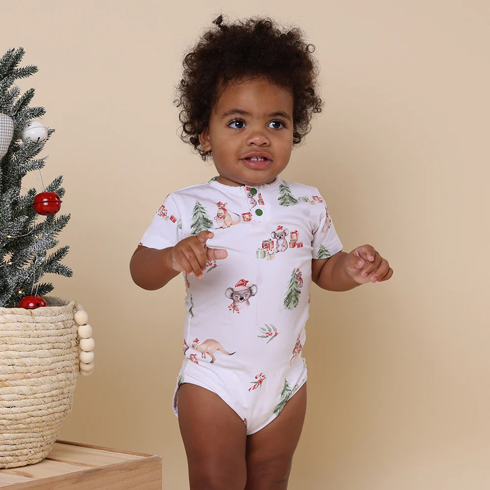 Snuggle Hunny Short Sleeve Organic Bodysuit - Kangas & Koalas