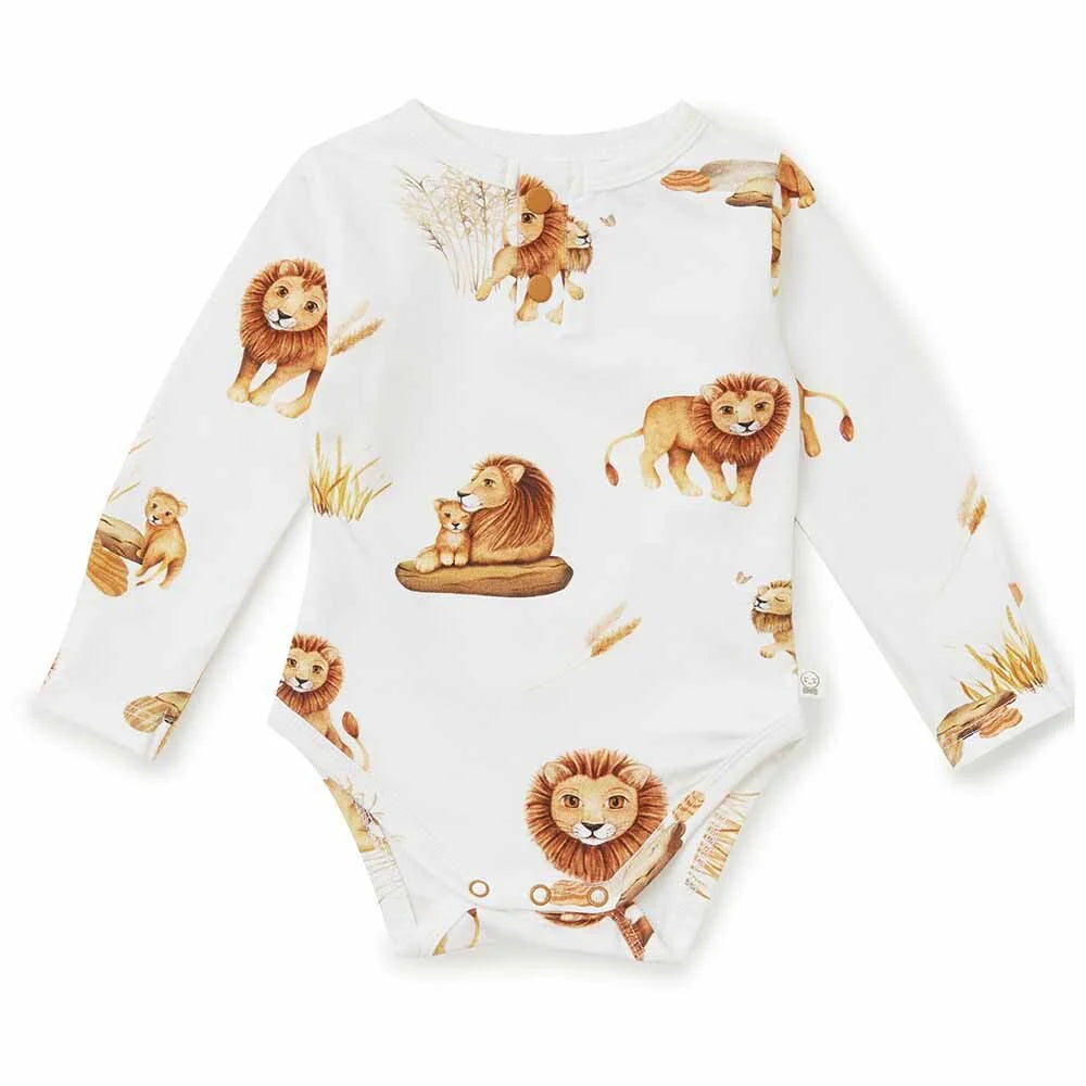 Snuggle Hunny Organic Long Sleeve Bodysuit - Lion