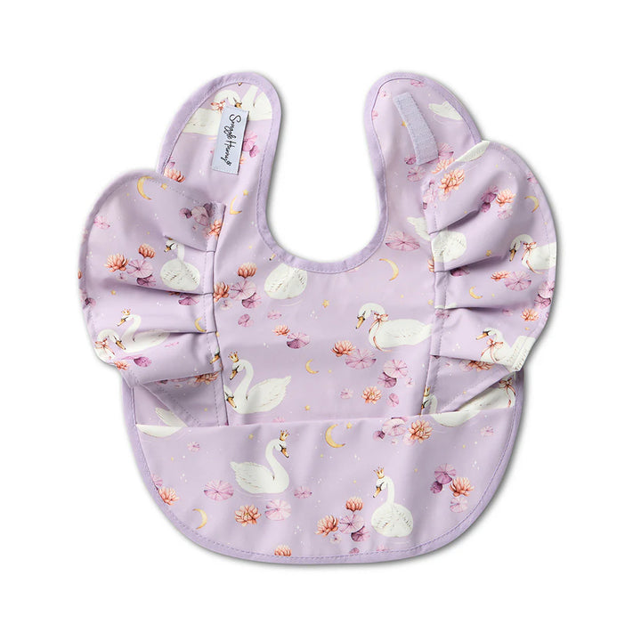 Snuggle Hunny Waterproof Frill Snuggle Bib - Swan Lake