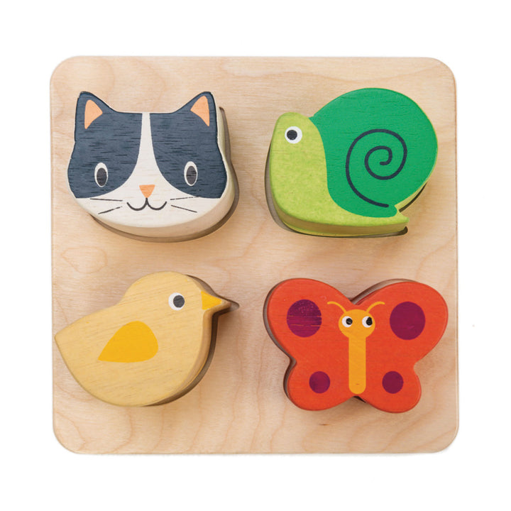 Tender Leaf Wooden Touch Animal Sensory Tray Puzzle
