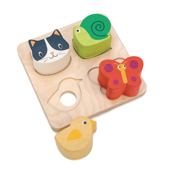 Tender Leaf Wooden Touch Animal Sensory Tray Puzzle