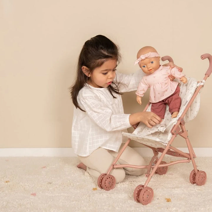 Little Dutch Metal Pink Doll Stroller
