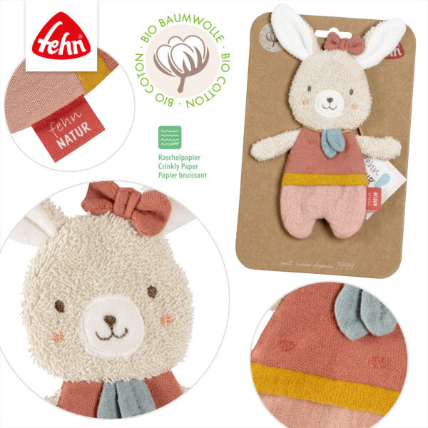 FehnNATUR Crinkle Hare Sensory Toy