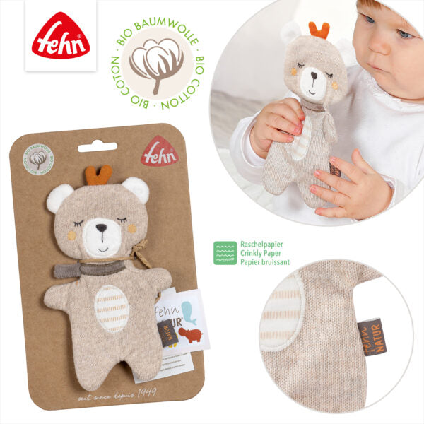 FehnNATUR Crinkle Teddy Sensory Toy