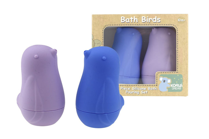 Silicone Bath Birds Pouring 2 Pack - Lilac & Indigo