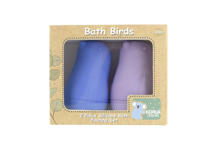 Silicone Bath Birds Pouring 2 Pack - Lilac & Indigo