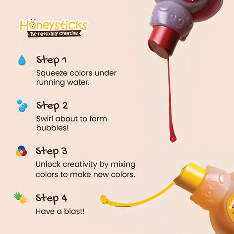 Honeysticks Colour Mixing Bubble Bath Set 3pk 200ml