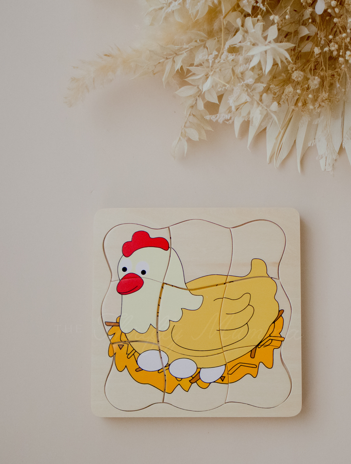 Timber Chicken & Egg Life Cycle 4 Layer Puzzle