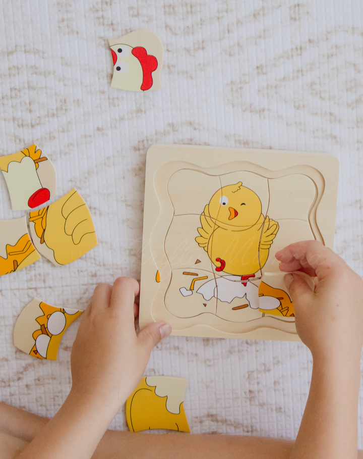 Timber Chicken & Egg Life Cycle 4 Layer Puzzle